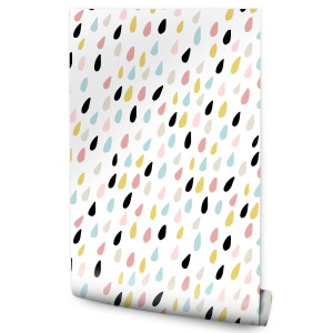 Tapeta Do Pokoju Dziecięcego Kolorowe KROPELKI 53x1000