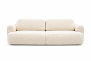Kanapa rozkładana ITALY 250x100x82 cm LOOP trzyosobowa sofa z funkcją spania kremowa