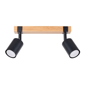 Plafon FAGER 2 czarny 17.2x6x38cm nowoczesna lampa GU10 do salonu