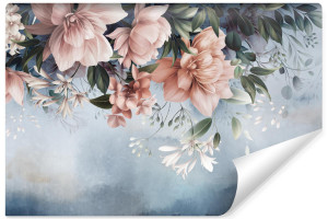 Fototapeta KWIATY Liście Ombre Efekt 3D Dekoracja Ścienna Natura