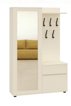 Garderoba do przedpokoju DUO 180x95x35 cm z lustrem wieszakami szafka na buty krem