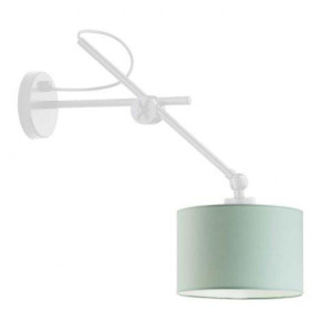 Lampa ruchoma kinkiet HAMILTON 45x12x17.5 cm do salonu z abażurem jasnozielona