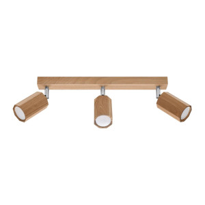 Plafon ZEKE 3 dąb 20x5x45cm nowoczesna lampa GU10 do salonu
