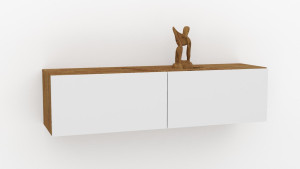 NOWOCZESNA Szafka RTV120cm dąb lancelot+ biały mat