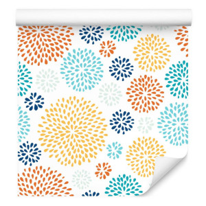 Tapeta w kolorowe kołka groszki design do salonu