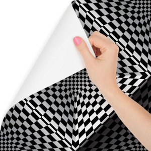 Tapeta geometryczna 3D głębia, kwadraty, do salonu