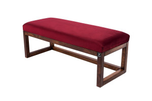 Siedzisko do przedpokoju LPG-2 50x40x45 cm ławka tapicerowana nogi orzech tkanina Piano 06 bordowy