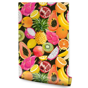 Tapeta do Kuchni Kolorowe OWOCE Papaja Granat Kiwi