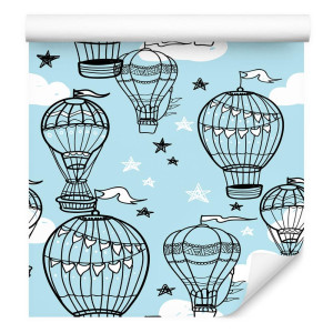 Tapeta do pokoju dziecka balony pojazdy chmury