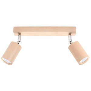 Plafon BERG 2 naturalne drewno 20x5x30cm nowoczesna lampa GU10 do salonu