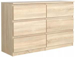 Komoda  79x120x39 cm 6 szufladami dąb sonoma do salonu i sypialni