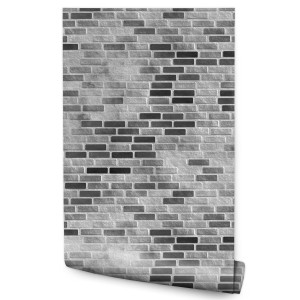 Tapeta Nowoczesna Szara CEGŁA Efekt 3D Cegiełki 53x1000