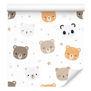Tapeta pandy misie gwiazdy kropki pokój dziecięcy