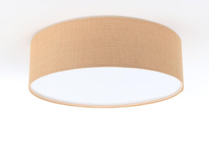 Plafon 60 cm jutowy naturalna lampa sufitowa do sypialni boho beżowa