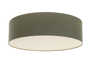 Plafon 50 cm do salonu sypialni lampa blenda rattanowa pistacjowy