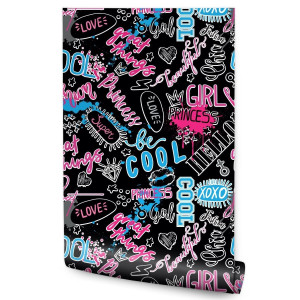 Tapeta Młodzieżowa NAPISY Girl Power Typografia