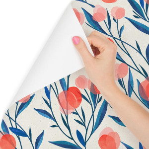 Tapeta retro kwiaty tulipany liście zieleń salon