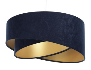 Lampa 45 cm do sypialni salonu wisząca asymetryczna granat-złota