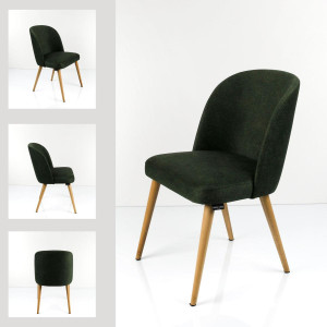Krzesło tapicerowane KR-2 53x49x83 cm DELUXE Strong 09 do jadalni czarny