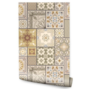 Tapeta Abstrakcyjna Mozaika PATCHWORK Modny Wzór 53x1000