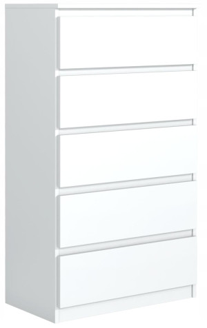 Komoda 125x70x39 cm 5 szuflad biała do salonu i sypialni