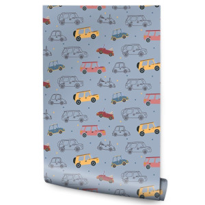 Tapeta W Rolce Kolorowe SAMOCHODY W Stylu Retro
