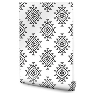 Tapeta Czarno-Białe Plemienne WZORY w Stylu Boho