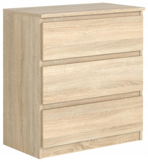 Komoda z 3 szufladami 79x70x39 cm dąb sonoma do salonu i sypialni