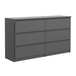 Komoda 79x140x39 cm z 6 szufladami antracyt do salonu i sypialni