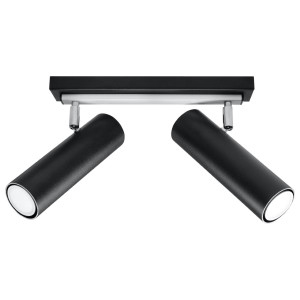 Plafon DIREZIONE 2 czarny 20x6x30cm nowoczesna lampa GU10 do salonu