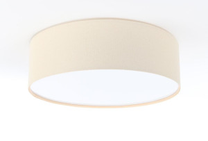 Plafon 60 cm lniana lampa sufitowa naturalna tkanina boho kremowa do sypialni