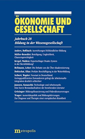Lutz Bellmann Ökonomie Und Gesellschaft / Bildung In Der Wissensgesellschaft