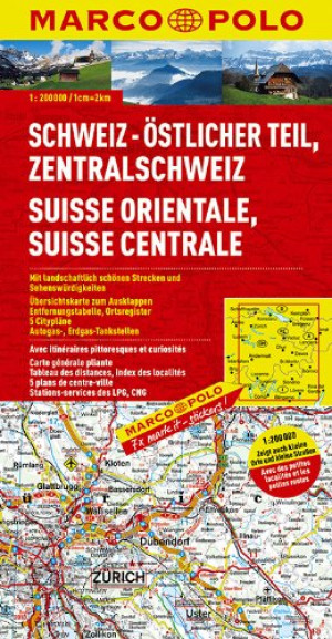 Marco Polo Karte Schweiz, Östlicher Teil, Zentralschweiz 1:200.000
