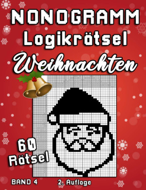 Flatline Books & Publishing Weihnachten Nonogramm Logikrätsel: Weihnachtliche Hanjie Rätselsammlung Mit Kniffeligen Bilderrätseln Aus Japan Zur