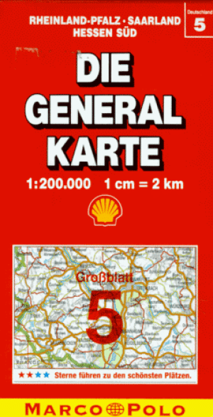 Deutsche Shell Ag Die Generalkarten, Großraumausgabe, Bundesrepublik Deutschland, Bl.5, Rheinland-Pfalz, Saarland, Heesen Süd (Marco Polo Regional