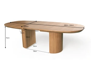 Stół rozkładany na ryflowanej nodze PAWEŁ T72 110x200-300 cm
