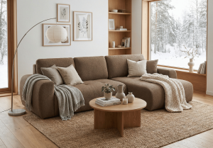 Narożnik prawostronny z funkcją spania L MOET mini 250x142 cm