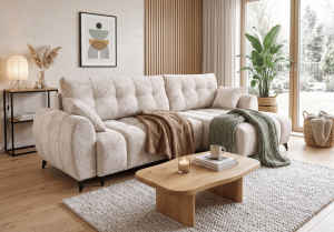 Narożnik prawostronny z funkcją spania PUFFY 278x146 cm