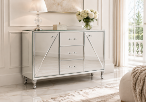 Komoda lustrzana Rodos 150x80x40 cm glamour
