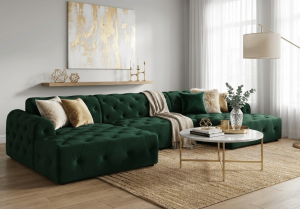 Narożnik U z eleganckimi pikowaniami CANDY 390x170 cm
