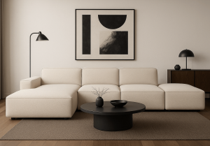 Narożnik 5-osobowy lewostronny z pufą LUCAS 340x166 cm
