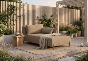 Szezlong prawostronny ogrodowy premium na taras i balkon GARDEN 165x94 cm