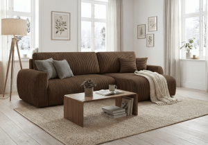 Narożnik prawostronny z funkcją spania DORATO XL 285x144 cm
