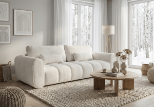Sofa z tapicerowanymi bokami z funkcją spania MODERO 245x103 cm