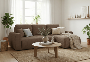 Narożnik prawostronny z funkcją spania L MOET mini 250x142 cm