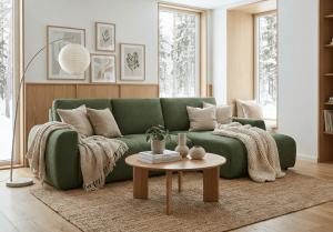 Narożnik prawostronny z funkcją spania L MOET mini 250x142 cm
