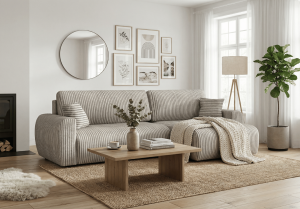 Narożnik prawostronny z funkcją spania DORATO L 246x150 cm