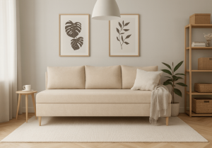 Łóżko kontynentalne pojedyncze IKAR z pojemnikiem 84x200 cm