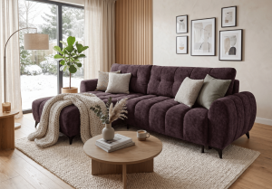 Narożnik lewostronny z funkcją spania PUFFY 278x146 cm