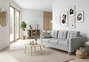 Sofa pikowana z funkcją spania SEVILLA 225x100x95cm